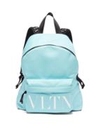 Mens Bags Valentino Garavani - Vltn-logo Canvas Backpack - Mens - Blue