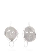 Matchesfashion.com Jw Anderson - Moon Face Drop Earrings - Womens - Silver