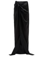 Matchesfashion.com Balenciaga - Tie Detail Satin Skirt - Womens - Black