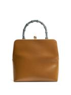 Jil Sander - Bamboo-handle Medium Leather Handbag - Womens - Khaki