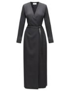 Matchesfashion.com The Row - Vana Belted Cady Wrap Dress - Womens - Black