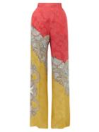Matchesfashion.com Etro - Paisley-print Floral-jacquard Crepe Trousers - Womens - Orange Multi