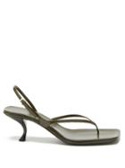 Matchesfashion.com The Row - Constance Mid-heel Leather Sandals - Womens - Green