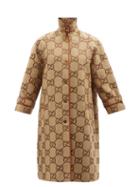 Gucci - Gg-supreme Cotton-blend Canvas Coat - Womens - Camel