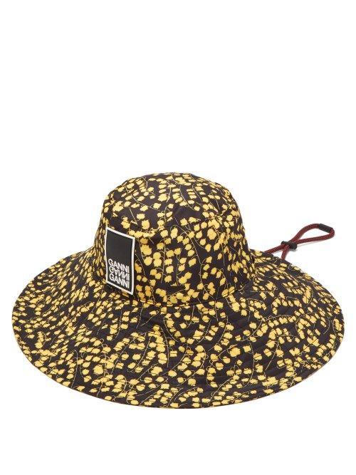 Matchesfashion.com Ganni - Azalea Floral Print Bucket Hat - Womens - Black