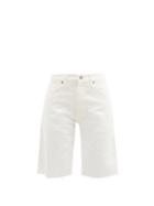 Matchesfashion.com Nili Lotan - Raw-hem Denim Shorts - Womens - Ivory