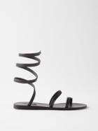 Ancient Greek Sandals - Ofis Wrap-strap Leather Sandals - Womens - Black