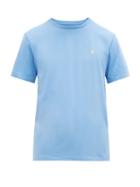 Matchesfashion.com Polo Ralph Lauren - Custom Slim Fit Logo Embroidered Cotton T Shirt - Mens - Light Blue