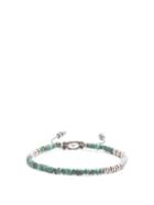 Matchesfashion.com M Cohen - Beaded Malachite And Sterling Silver Bracelet - Mens - Multi