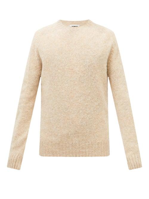 Ymc - Crew-neck Brushed-wool Sweater - Mens - Cream