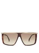 Matchesfashion.com Givenchy - Flat Top Tortoiseshell Effect Acetate Sunglasses - Womens - Tortoiseshell