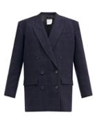 Matchesfashion.com Isabel Marant - Oladim Prince Of Wales-check Jacket - Womens - Navy