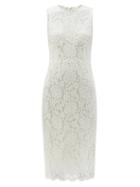 Matchesfashion.com Dolce & Gabbana - Sleeveless Cordonetto-lace Midi Dress - Womens - White