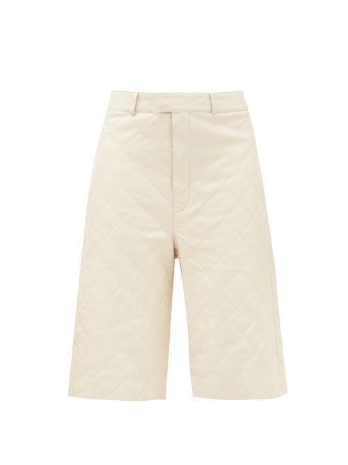 Matchesfashion.com Dodo Bar Or - Ossi Quilted Leather Shorts - Womens - Cream
