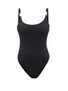 Matchesfashion.com Versace - Medusa-medallion Swimsuit - Womens - Black