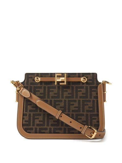 Fendi - Touch Ff-jacquard Canvas Cross-body Bag - Womens - Brown Multi