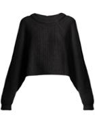 Matchesfashion.com Lemaire - Cropped Alpaca Blend Sweater - Womens - Black