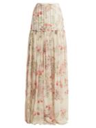Giambattista Valli Lily Of The Valley-print Silk-georgette Skirt