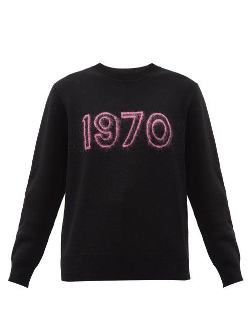 Matchesfashion.com Bella Freud - 1970 Merino Wool-blend Sweater - Womens - Black Pink