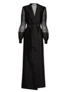 Gabriela Hearst Jolies Sheer-sleeve Tie-waist Coat