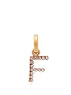 Matchesfashion.com Burberry - F Crystal Embellished Letter Charm - Womens - Crystal