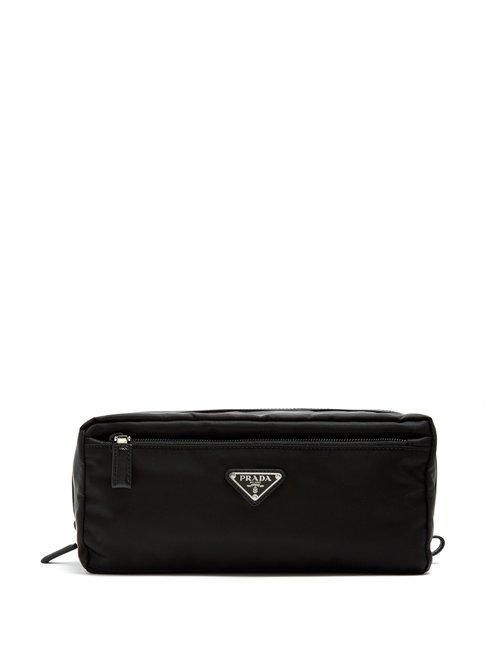Matchesfashion.com Prada - Logo Plaque Wash Bag - Mens - Black