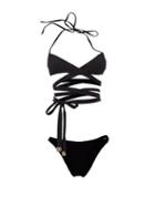Dolce & Gabbana - Halterneck Wraparound Bikini - Womens - Black