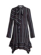 See By Chloé Striped Asymmetric Silk Mini Dress