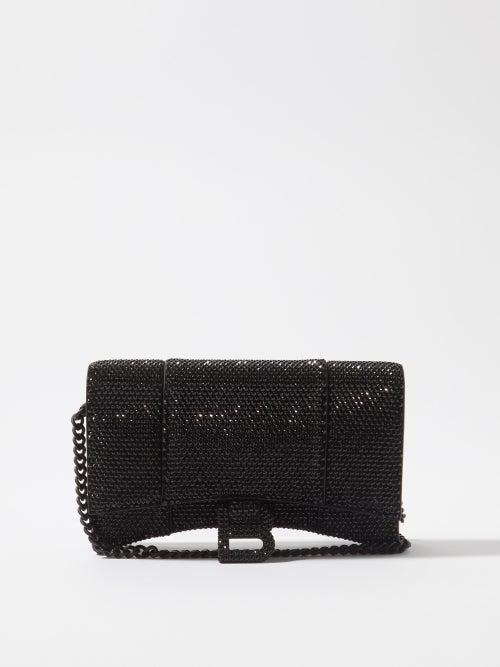 Balenciaga - Hourglass Crystal-embellished Cross-body Bag - Womens - Black