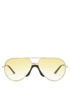 Matchesfashion.com Gucci - Tinted Aviator Sunglasses - Womens - Yellow Multi