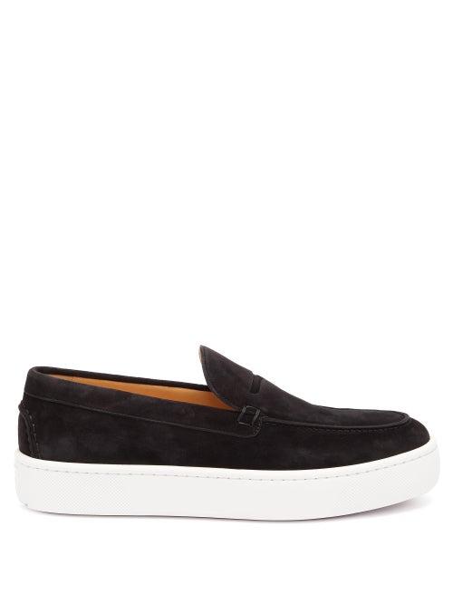 Matchesfashion.com Christian Louboutin - Paqueboat Suede Deck Shoes - Mens - Black
