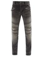 Matchesfashion.com Balmain - B-logo Ribbed Skinny Jeans - Mens - Black