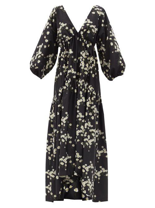 Matchesfashion.com Bernadette - Millicent Floral-print Taffeta Dress - Womens - Black Print