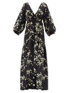 Matchesfashion.com Bernadette - Millicent Floral-print Taffeta Dress - Womens - Black Print