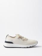 Brunello Cucinelli - Stretch-knit Trainers - Mens - Cream White