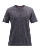Matchesfashion.com Missoni - Broken-stripe Cotton-jersey T-shirt - Mens - Navy Multi