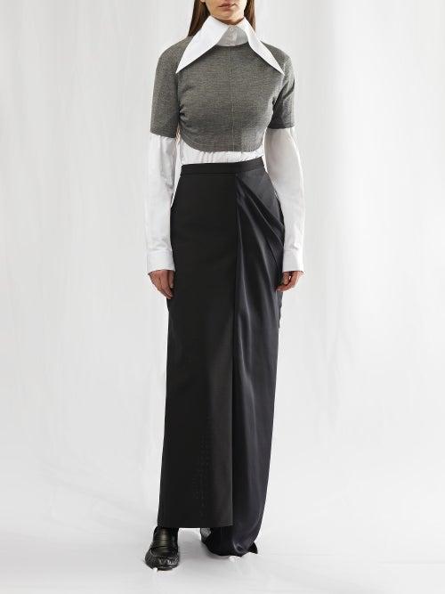 The Row - Vic Short-sleeved Cropped Sweater - Womens - Grey