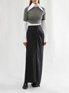 The Row - Vic Short-sleeved Cropped Sweater - Womens - Grey