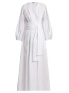 Matchesfashion.com Three Graces London - Roksana Cotton Broderie Anglaise Maxi Dress - Womens - White