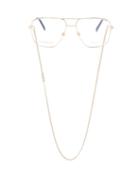 Matchesfashion.com Givenchy - Aviator Glasses And Chain - Womens - Gold