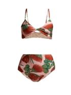 Matchesfashion.com Adriana Degreas - Fiore Floral Print Bikini - Womens - Pink Print