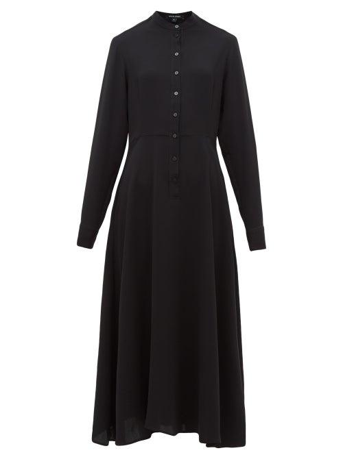Matchesfashion.com White Story - Maestro Buttoned Midi Dress - Womens - Black