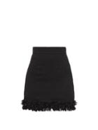 Dolce & Gabbana - Boucl-tweed Fringed Mini Skirt - Womens - Black
