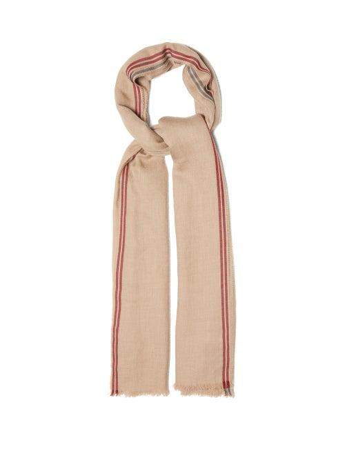 Matchesfashion.com Brunello Cucinelli - Fringed-edge Cashmere-blend Twill Scarf - Mens - Beige