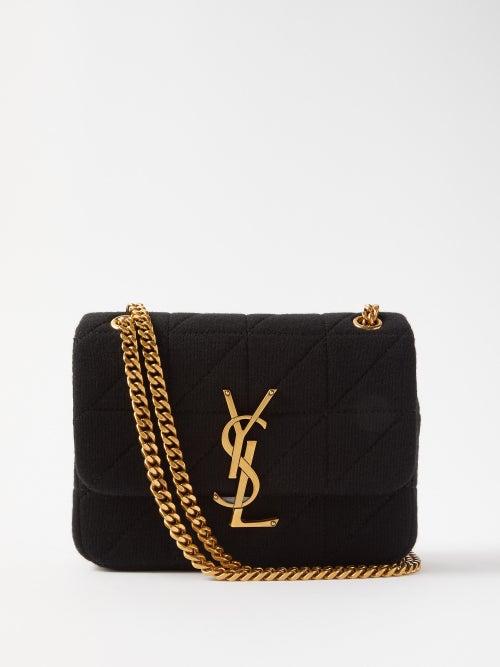 Saint Laurent - Jamie Mini Quilted-wool Shoulder Bag - Womens - Black