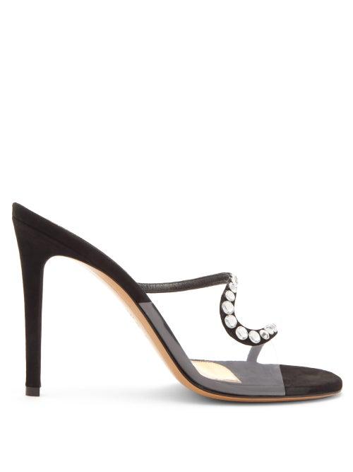 Matchesfashion.com Alexandre Vauthier - Ava Crystal-embellished Suede Mules - Womens - Black