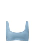 Matchesfashion.com Jade Swim - Rounded Edges Scoop-neck Ribbed Bikini Top - Womens - Blue