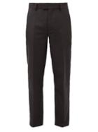 Sfr - Mike Pleated Twill Trousers - Mens - Black