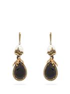 Alexander Mcqueen Crystal-embellished And Faux-pearl Drop Earrings