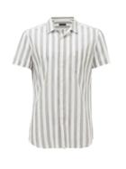 Matchesfashion.com Thom Sweeney - Short-sleeved Striped Linen-blend Shirt - Mens - Green